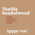 Happy Wax Vanilla Sandalwood Scented Bear Wax Melts - Natural Strong Vanilla with Essential Oils (8 oz Pouch)