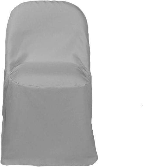Gray Polyester Folding Chair Covers - Perfect for Events and Weddings