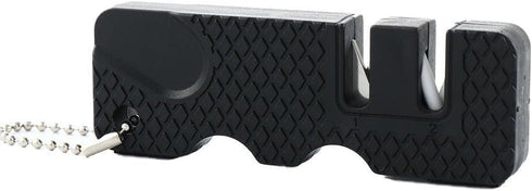 Black Pocket Knife Sharpener, Kitchen Knife Sharpener, Handheld Keychain Tool for Outdoor Camping & Scissors