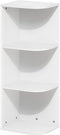 Furinno Pasir 3-Tier Corner Open Shelf Bookcase in White