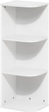 Furinno Pasir 3-Tier Corner Open Shelf Bookcase in White