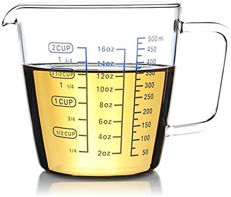 2 Cup Borosilicate Glass Measuring Cup with 50ML Intervals Scale - New Kitchen Accessories for Easy Liquid and Powder