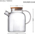 Glass Teapot, Stovetop and Microwave Safe Borosilicate Teapot, 60.8 oz with Natural Bamboo Lid and Removable Filter