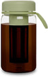 Cold Brew Coffee Maker Travel Tumbler with Soft Silicone Handle, Portable Iced Coffee Cup, 15oz Green