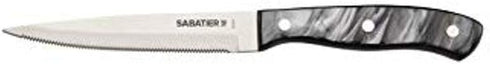 Sabatier Triple Riveted Serrated Utility Knife, 5-Inch, High-Carbon Stainless Steel Kitchen Knife, Black