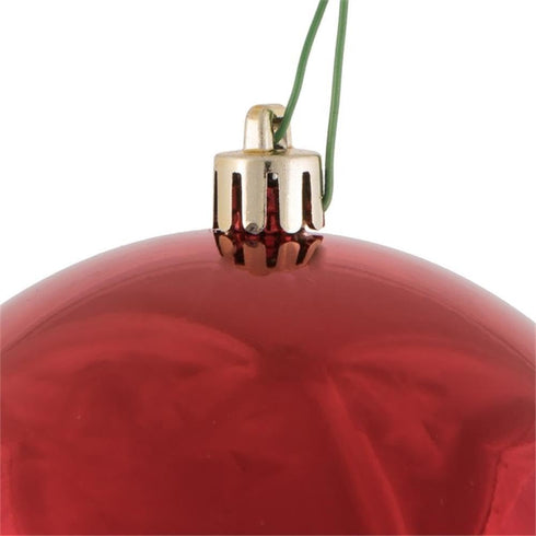 Vickerman 4" Red Shiny Ball, UV Drilled, 6 per Bag