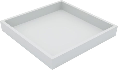 Montecito Home 10"x10" Countertop Small Square Wood Decorative Tray for Office, Ottoman, Bathroom, Entry, Remote