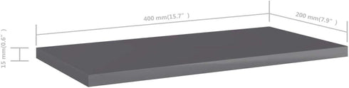 vidaXL Engineered Wood Bookshelf Boards - High Gloss Gray Replacements, Durable Storage Solutions for Modern Living