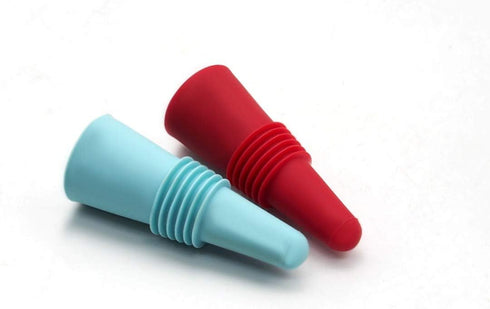 Reusable Wine Stopper (Pack of 4) | Silicone Cork Stoppers with Stainless Steel Top, Heavy Duty Food Grade