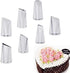 7 Pieces Rose Flower Piping Tips Set, Cake Decorating Tips and Icing Nozzles for Cupcake Decorating Kit