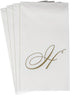 Caspari Pack of 24 White Pearl & Gold Paper Linen Guest Towel Napkins, Letter H