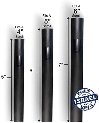 A&S Mezuzot Mezuza Aluminum Waterproof Case, Peel & Stick Easy Installation Home Blessing (Black, 7 inch)