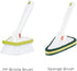 CQT 2 in 1 Bathroom Cleaning Brush, 48" Extendable Long Handle with Detachable Scrub Brush and Scouring Pads