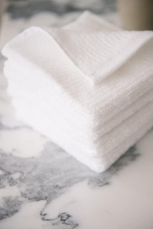Cozy Set 60% 40% 4 Pack Earth Ribbed Washcloth - Cotton Viscose from Bamboo Bathroom Washcloths - Soft & Absorbent