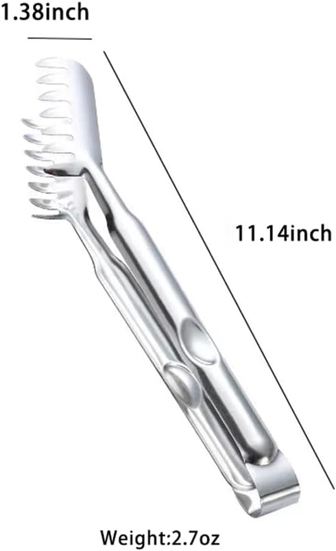 2 Pieces Spaghetti Spoon Set, Pasta Fork, Pasta Spoon, Spaghetti Sever, Pasta Tongs, Durable Stainless Steel Pasta Server and Tongs, Heat Resistant, 12 inch by HZXSDEG