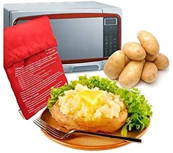 SYBL 4 4 Pcs Reusable Red Microwave Potato Bag Potato Cooker Potato Baking Pouch Perfect Bake Potatoes Just in Minutes