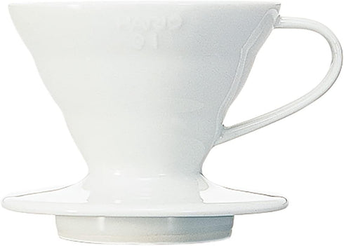 Hario V60 Ceramic Coffee Dripper, Pour Over Cone Coffee Maker Size 01, White