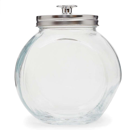 Home Basics Glass Cookie Candy Jar Container, Medium, Fresh Sealed Lid, Kitchen Home Décor Storage