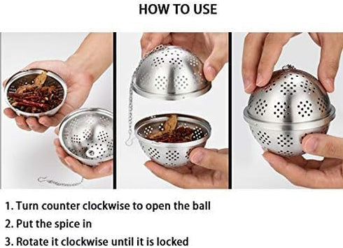 CATOSUM Spice Ball Extra Large For Cooking, Seasoning Ball, Spice Infuser, Tea Ball Filter, With Extended Chain Hook