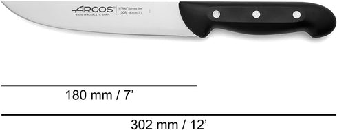 Arcos Kitchen Knife, 7 Inch Nitrum Stainless Steel, Professional Utility Knife, Black Handle