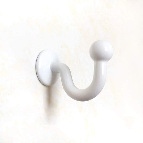 2 Pairs Curtain Hooks for Drapes - European Style White Window Curtain Holdback Hooks, Heavy Duty Wall Mounted