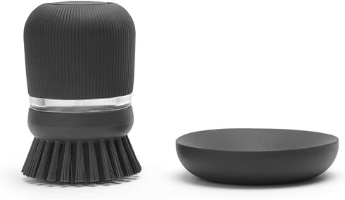 302626 Brabantia Refillable Soap Dispensing Washing Up Scrubbing Dish Brush, One Size, Dark Gray