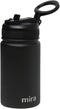 MIRA 12 oz Small Insulated Water Bottle, Leak-Proof Stainless Steel with Straw Lid for Travel, Gym - Black