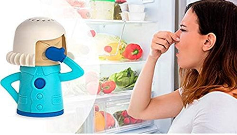 Chilly Blue Mama Fridge Odor Absorber - Refrigerator Moisture Absorber & Freshener Holder with Baking Soda