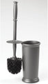 mDesign Toilet Bowl Brush and Holder - Covered Bathroom Scrubber in Modern Holder - Space Saving Deep Cleaning Brush -