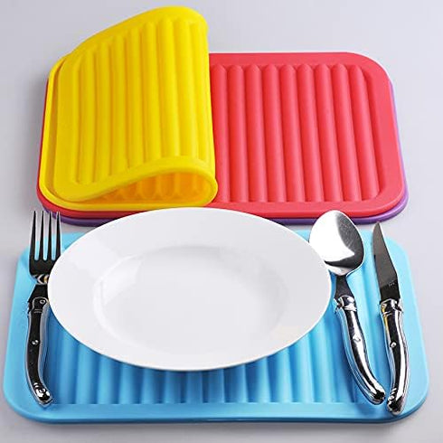 Smithcraft Silicone Trivets Mats for Hot Dishes, Hot Pads for Countertops, Set of 2 in Light Grey