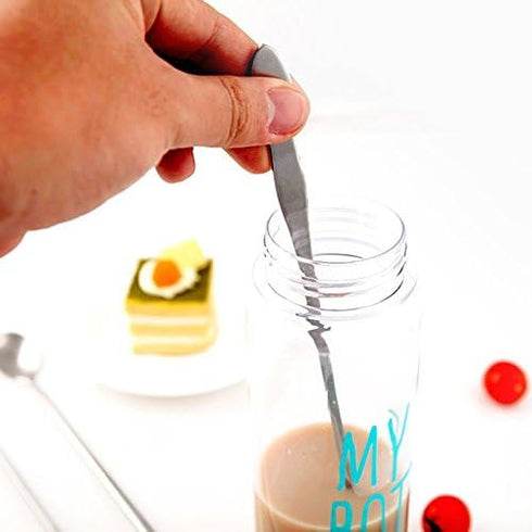 HornTide 6-Piece Mixing Spoon Set - 8-Inch Long Handle Spoons for Ice Cream, Cold Drink, Fruit Juice, Cocktail Stirring