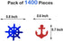 Anchor Rudder Confetti Patriotic Nautical Party Theme, 1.5 Ounce, 1400 Pieces Red White Blue Cut Outs