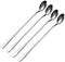 Long Handle Spoon Set, 4 Pieces 9-Inch Stainless Steel Iced Teaspoons for Mixing