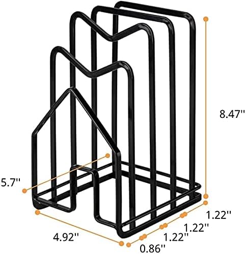 LINFIDITE Cutting Board Holder, Kitchen Countertop Organizer for Chopping Boards and Pot Pan Lids (Black)