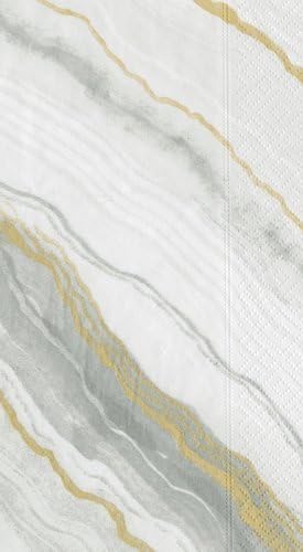 Guest Towels Paper Hand Towels Bathroom Decor Party Supplies Gray Marble Pk