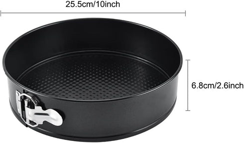 Tellshun 10 Inch Springform Pan Baking Mold Round Leakproof Nonstick Removable Bottom Bakeware for Cake, Cheesecakes, Pizza, and Quiches (1, 10 Inch)