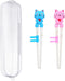 2 Pairs Kids Chopsticks, Cute Animal Cartoon Design, Plastic Training Chopsticks for Kids, Chopstick Helper/Trainer by