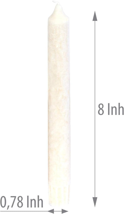 Tall Natural Marble Taper Dinner Candles - Clean Burning, Smokeless (16 Count)