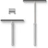 Shower Squeegee with Long Handle and Adhesive Hook for Glass Doors, Tile Walls, Mirrors, and Windows