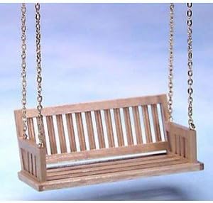 Handley House Dollhouse Miniature Porch Swing in Oak