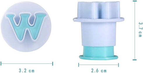 Alphabet Letters Molds, 26pcs Plunger Cutters for Fondant Cake Decorating Tools, DIY Sugar Craft Cookies