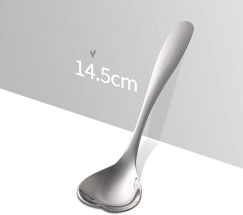 Cute Heart Shape Spoon, Stainless Steel Coffee Spoon, Dessert Tea Appetizer Spoon for Cake Ice Cream