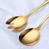 Salad Server Set, Stainless Steel Salad Servers, Salad Spoons and Fork for Tossing and Serving, Pack of 2 (Gold)