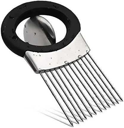 Stainless Steel Slicer Chopper, All-In-One Onion Holder for Tomato, Lime, Lemon with Odor Remover Tool