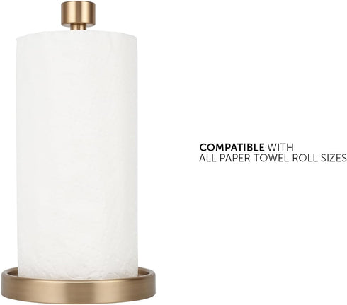 Countertop Ivilon Paper Towel Holder - Modern End Cap Minimalist Design - Color Warm Gold