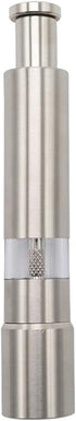 Premium Stainless Steel Salt Grinder, Pepper Mill for Peppercorns, Sea Salt, Thumb Push Button for 1 Hand Operation