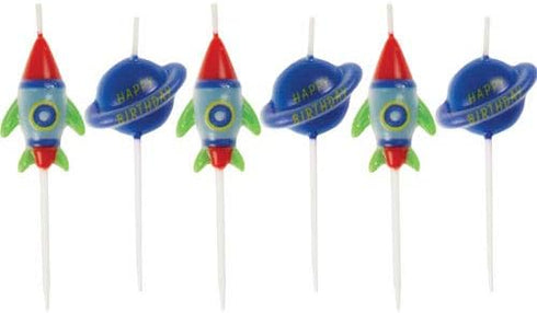 Unique Party Outer Space Birthday Candles, 6 pc