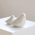 GOODSTART Set 2 Ceramic Birds Figurines Small Birds Statues for Living Room, Bookshelf, TV Stand, A of White Porcelain