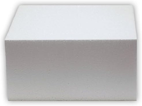 Oasis Supply Dummy Square Cake, 8" x 8" x 3", White