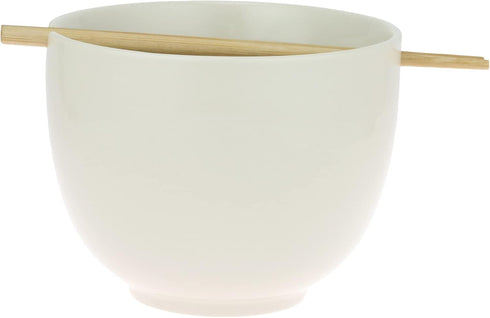 Enesco Our Name is Mud Send Noods Soup Ramen Bowl and Chopsticks, 3.875 Inch, White,1 Ounces by Enesco